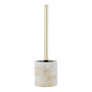 Wenko Odos Toilet Brush with Holder Gold and White Wenko Odos Toilet Brush with Holder Gold and White